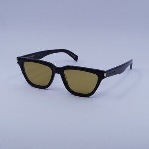 Saint Laurent SL462SULPICE 009 Sunglasses Black Cat Eye Frame, Yellow Lenses